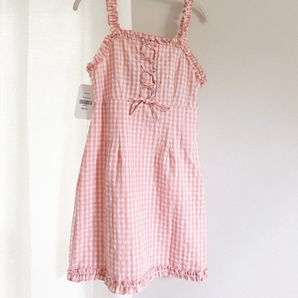 Brand new with tags cute pink gingham dress! Size S